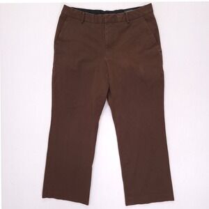 Banana Republic Mens Emerson Straight Chino Pants 35x27.5 Brown Cotton Stretch